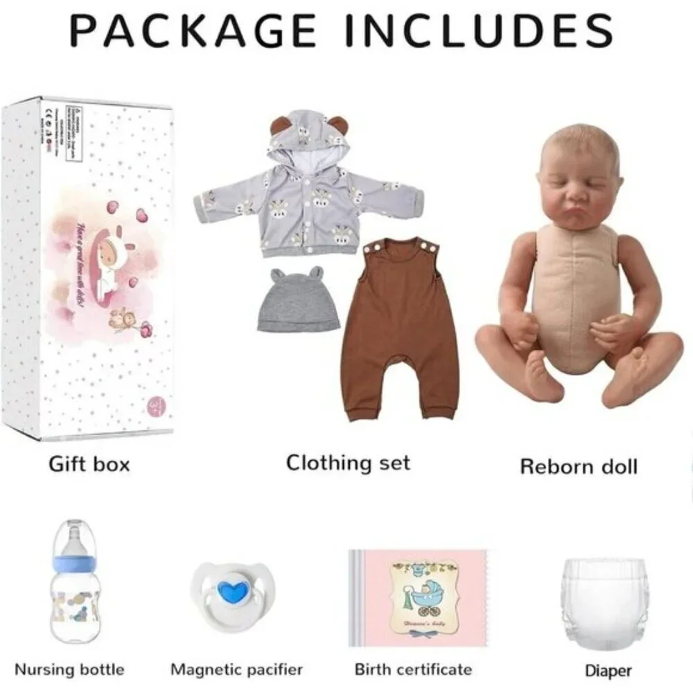 WOOROY Realistic Reborn Baby Dolls Boy - 18 Inch Lifelike Baby doll